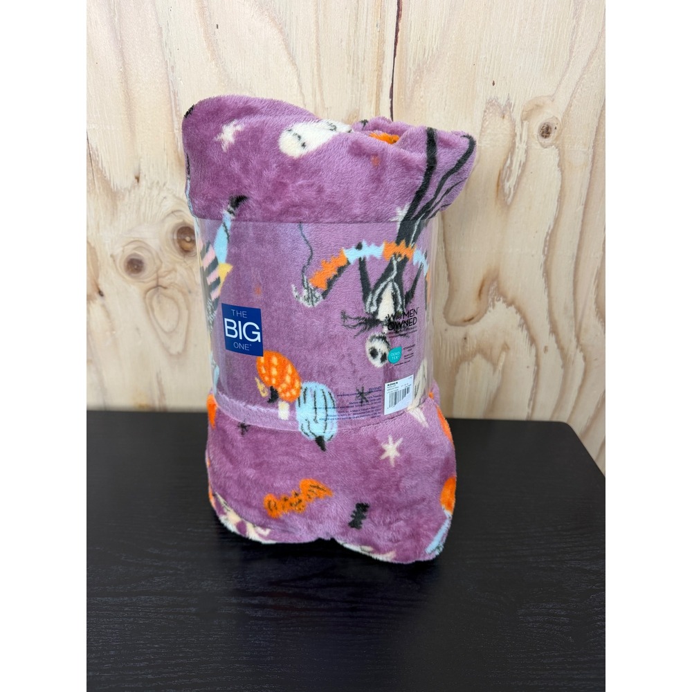 The Big One Plush Throw 5x6ft Purple Nightmare Before Christmas Polyester
